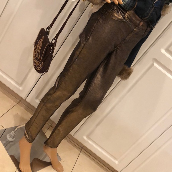 Lucky Brand Pants - Chocolate “Lucky”Brand Lame Leggings